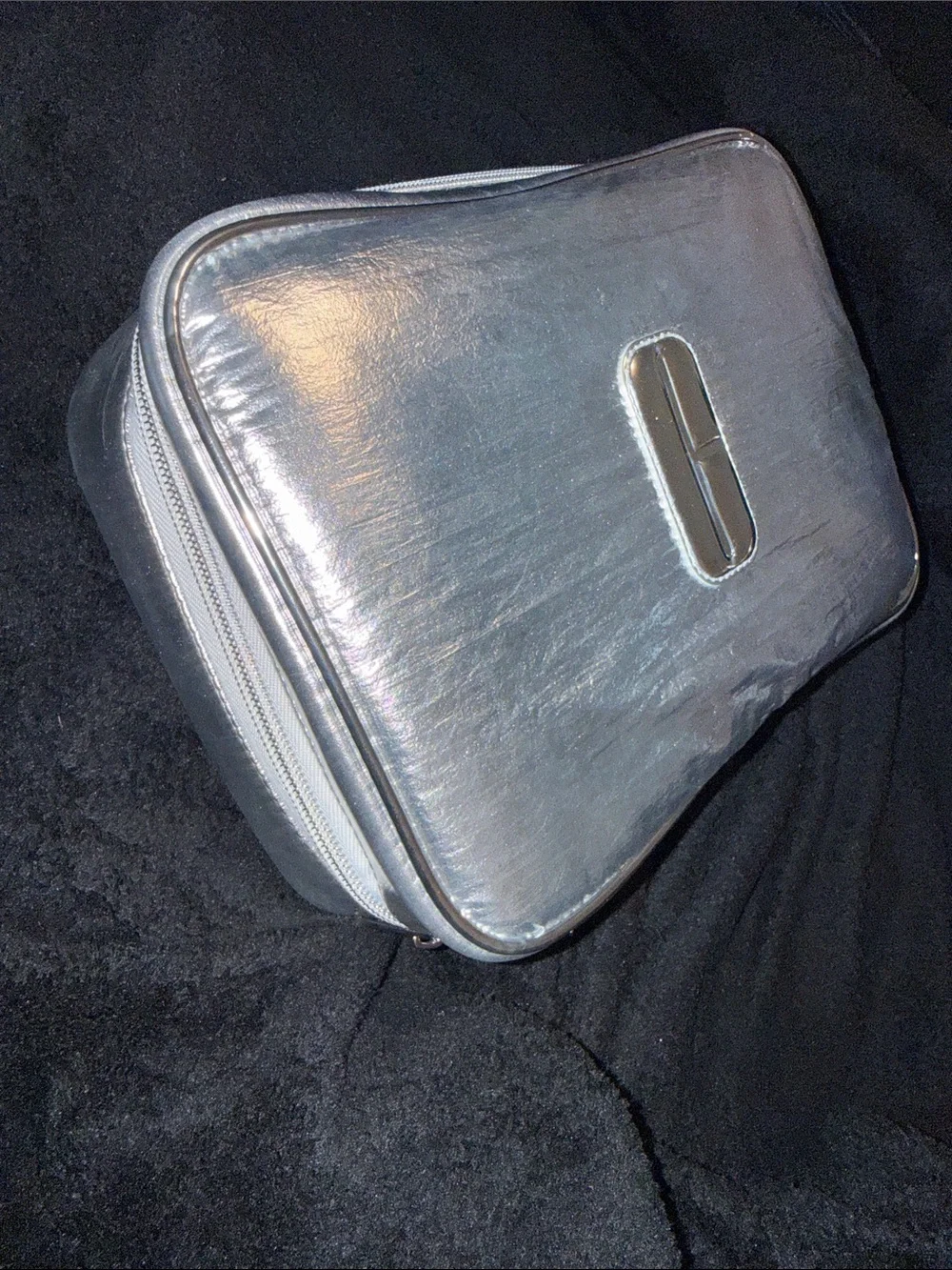 Clinique Puffy Travel Cosmetic Organizer Bag Set - Silver & Green